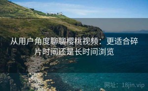 从用户角度聊聊樱桃视频：更适合碎片时间还是长时间浏览