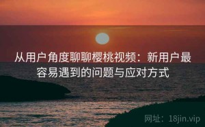 从用户角度聊聊樱桃视频：新用户最容易遇到的问题与应对方式