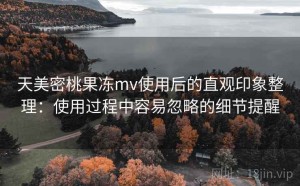 天美密桃果冻mv使用后的直观印象整理：使用过程中容易忽略的细节提醒