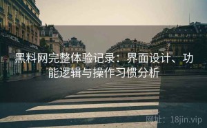黑料网完整体验记录：界面设计、功能逻辑与操作习惯分析