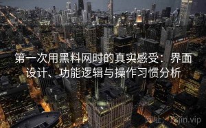 第一次用黑料网时的真实感受：界面设计、功能逻辑与操作习惯分析