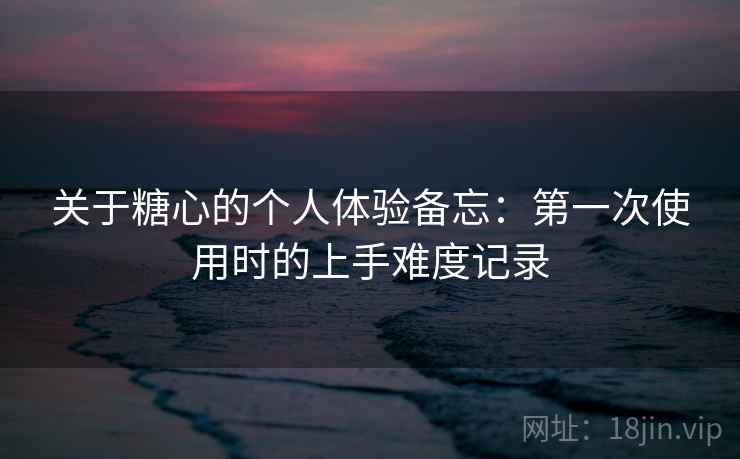关于糖心的个人体验备忘：第一次使用时的上手难度记录