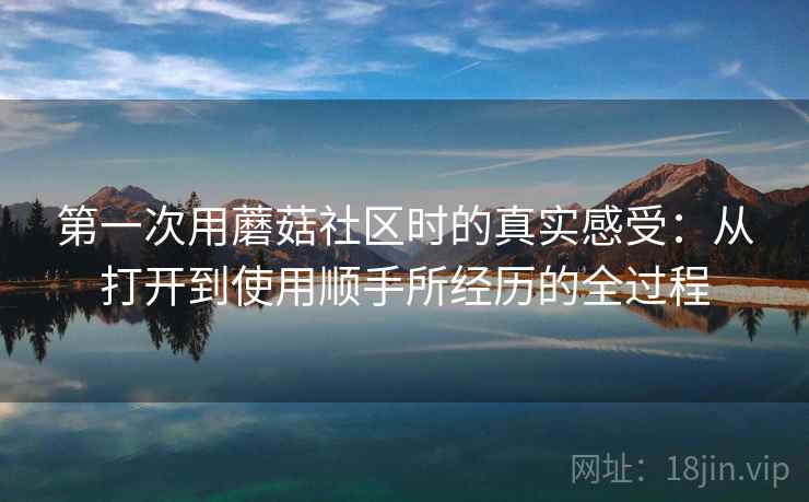 第一次用蘑菇社区时的真实感受：从打开到使用顺手所经历的全过程