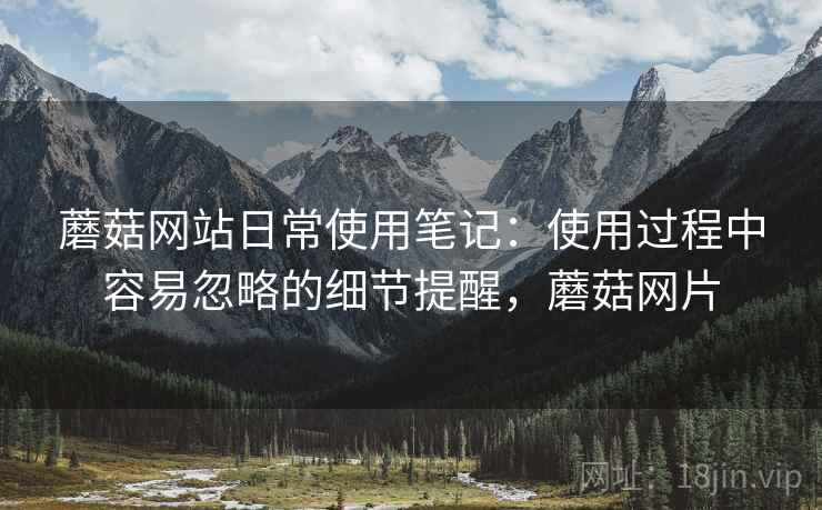 蘑菇网站日常使用笔记：使用过程中容易忽略的细节提醒，蘑菇网片